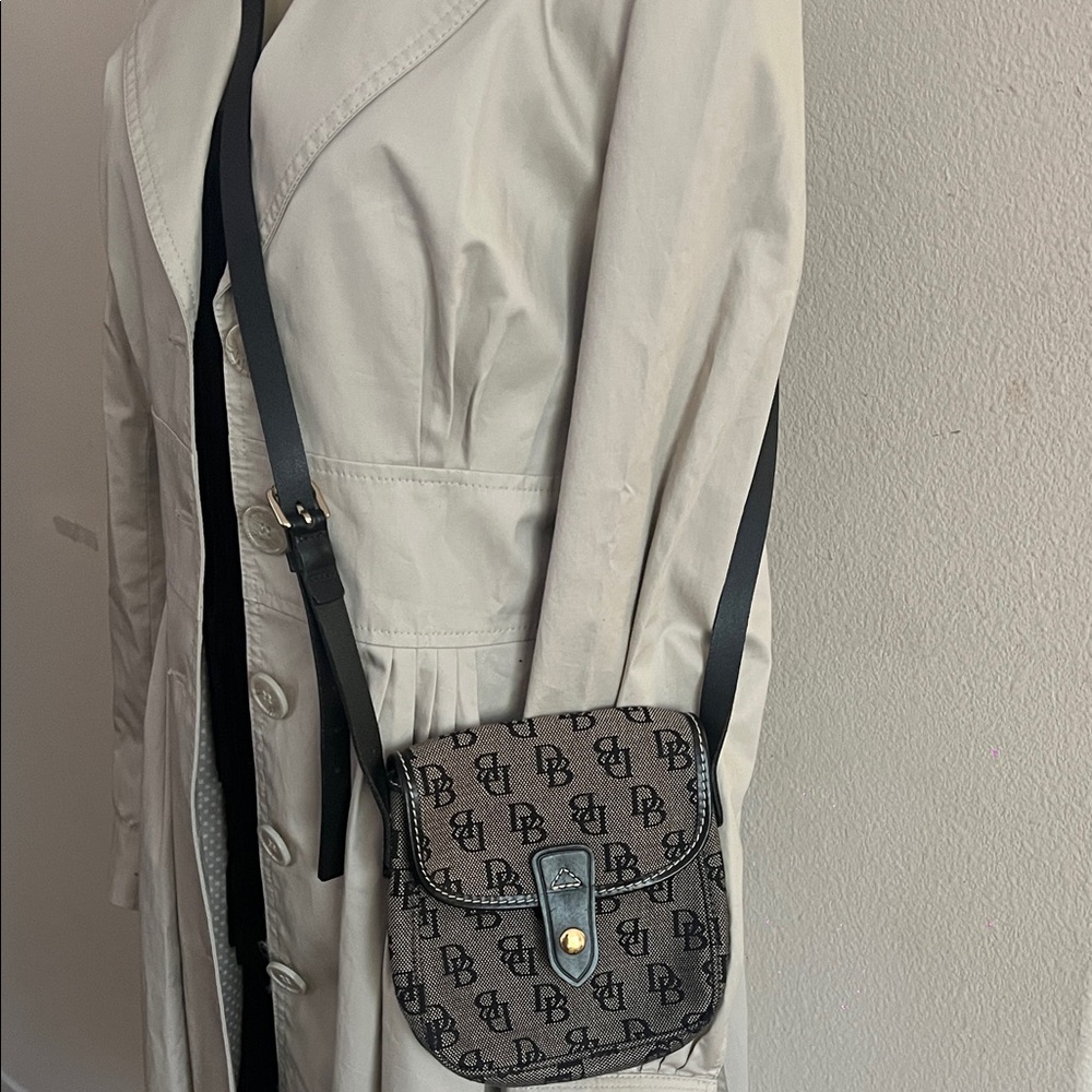 Dooney & Bourke Black and Brown Crossbody Bag with Monogram